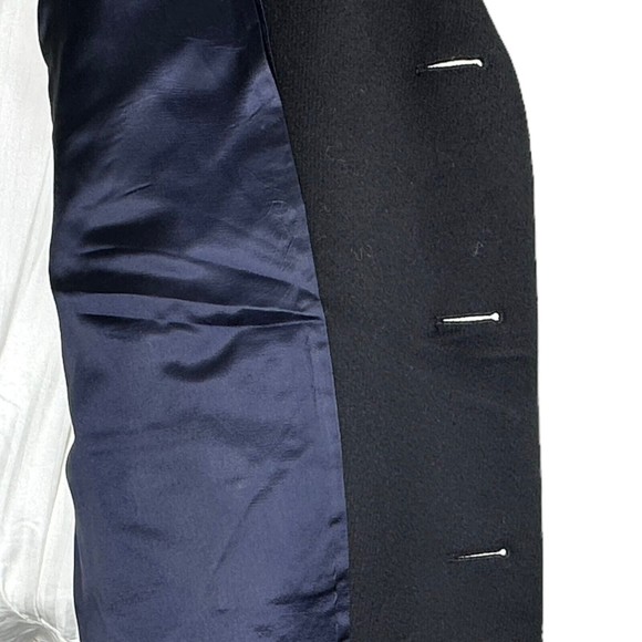 CROMBIE Wool Fabric Black Herringbone Overcoat Mens VTG Shiffer Hillman Medium - Picture 7 of 7
